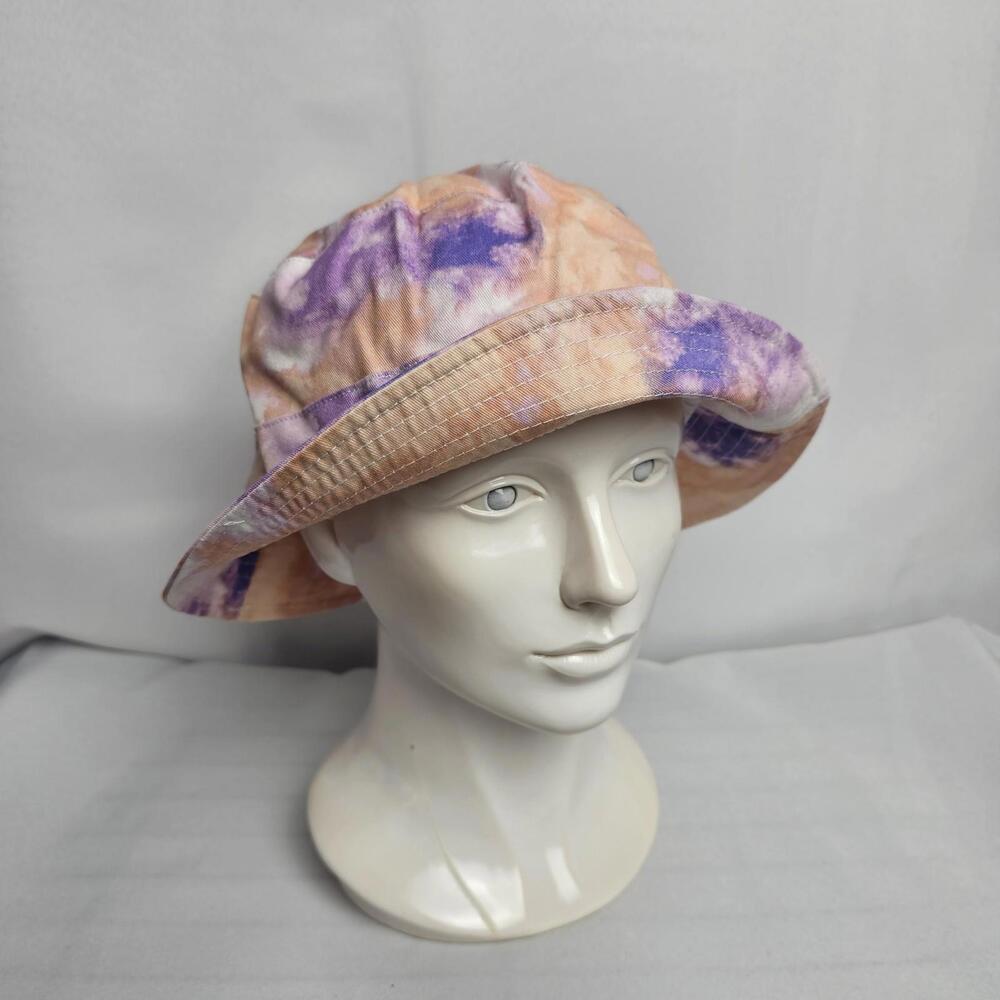WAYF Bucket Hat Multicolor‎ One Size Lightweight Flat Top Tie Dye Blank & Mask
